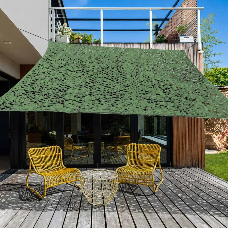 Voile d'Ombrage Rectangulaire 2x3m - Vert Camouflage