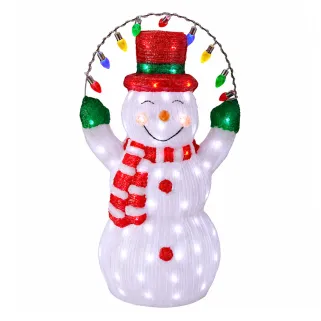 Bonhomme de Neige LED Acrylique 69 cm - Décoration Lumineuse Extérieure