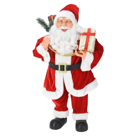 Décoration Père Noël Debout 80 cm avec Cadeau - Rouge