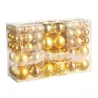 Lot de 100 Boules de Noël Dorées - Assortiment Brillant, Mat et Pailleté