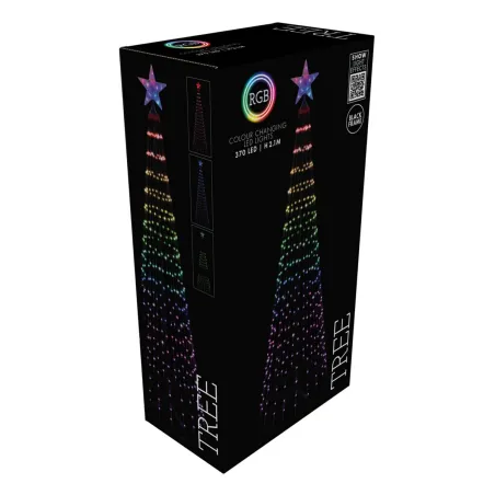 Sapin de Noël LED Argenté 210 cm - 370 LED RGB Numériques avec Télécommande