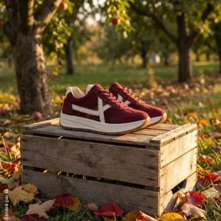 Baskets Jiru bordeaux à lacets élastiques pour femme