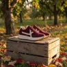 Baskets Jiru bordeaux à lacets élastiques pour femme