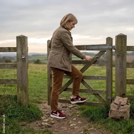 Baskets Jiru bordeaux à lacets élastiques pour femme