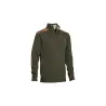Pull Fox zippé marron acrylique laine empiècements suédine