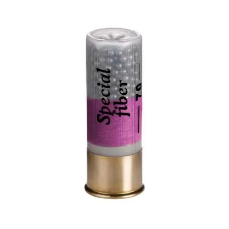Boite de 25 cartouches Spécial Fibre bourre grasse rose 12-70 34g