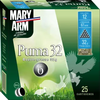 Boite de 25 cartouches PUMA bourre grasse 32g 12/67