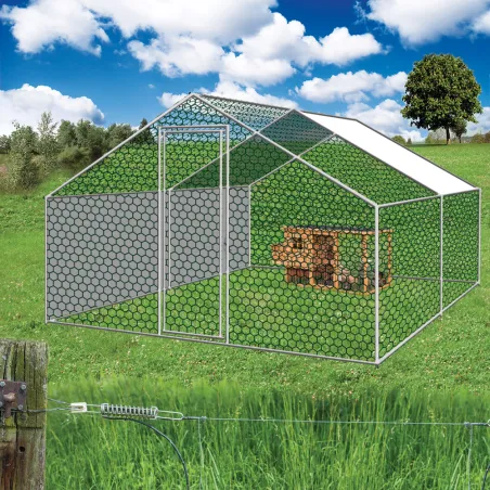 Enclos volaille métal galvanisé 12 m² – maille 25 mm