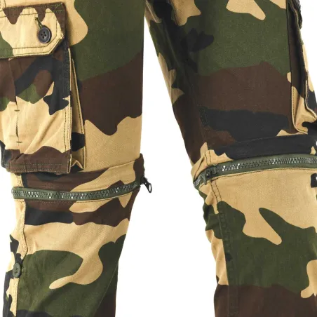 Pantalon treillis 6 poches homme 3 en 1 coton camo 38 à 66