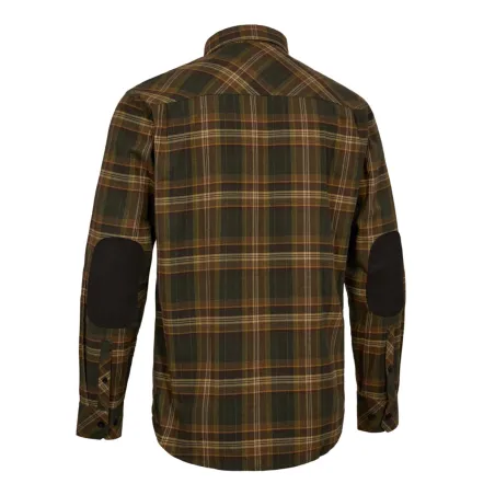 Chemise à carreaux Bennett vert avec détails en suédine