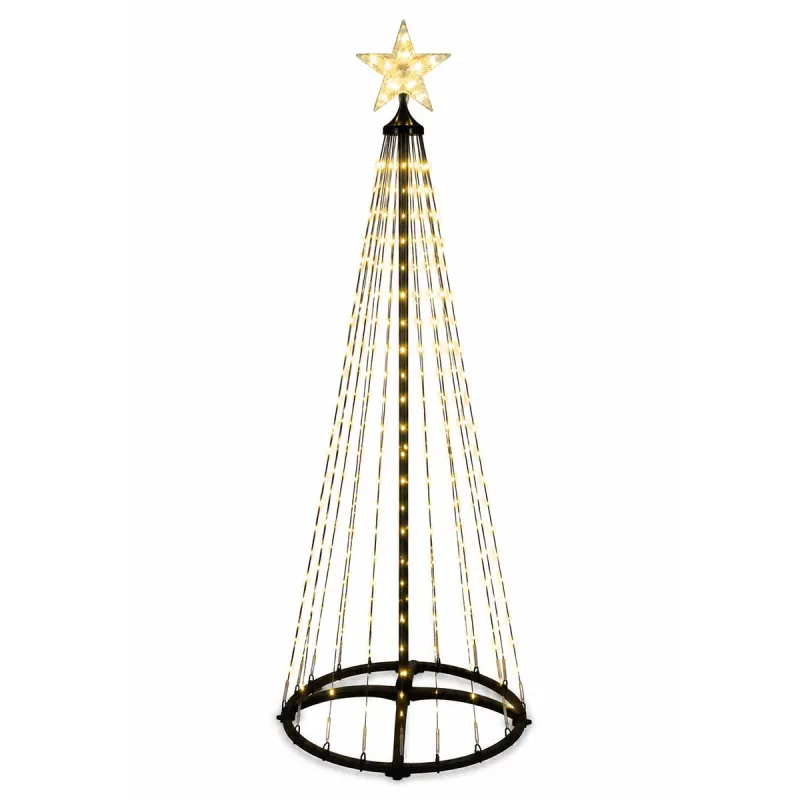 Décoration Arbre de Noël LED Doré 210 cm - 370 Lumières Blanc Chaud