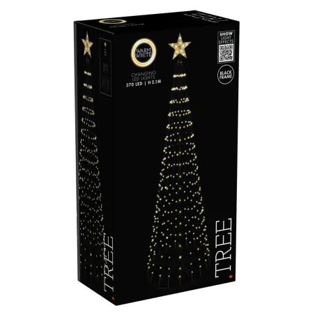 Décoration Arbre de Noël LED Doré 210 cm - 370 Lumières Blanc Chaud