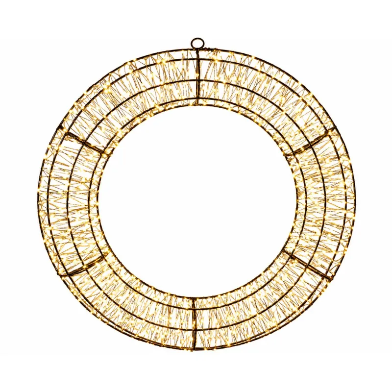 Couronne LED 50 cm - 720 LEDs Blanc Chaud avec Variateur et Minuterie