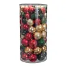 Lot de 100 Boules de Noël Assorties - Rouge, Doré, Vert - Tailles 4 à 8 cm