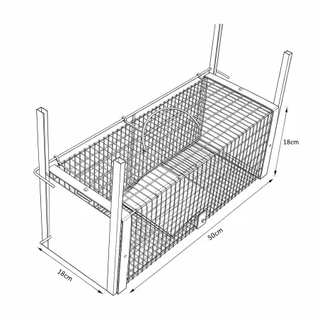 Piège à Fauves Double Entrée 50x18x18 cm - Cage Métallique Robuste