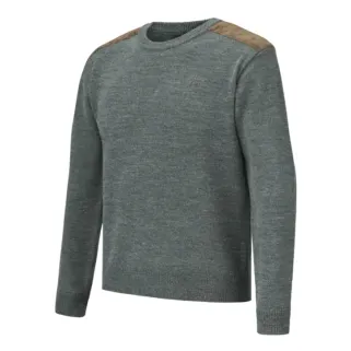Pull col rond Verney Carron La Ligne Rocheval vert forêt