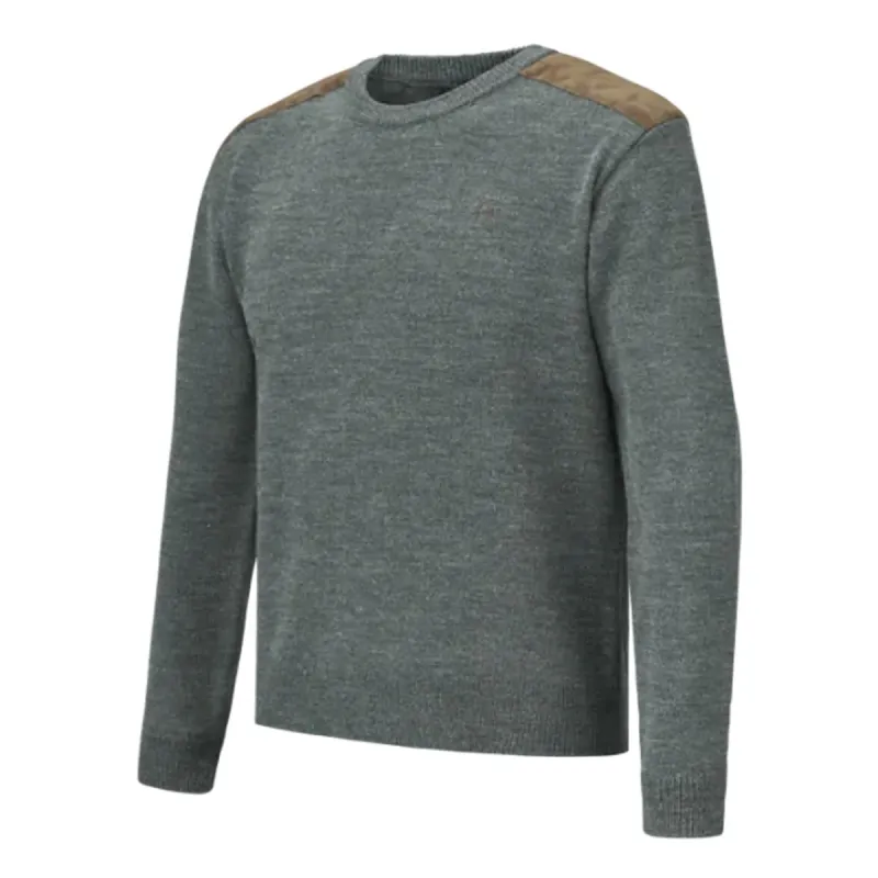Pull col rond Verney Carron La Ligne Rocheval vert forêt