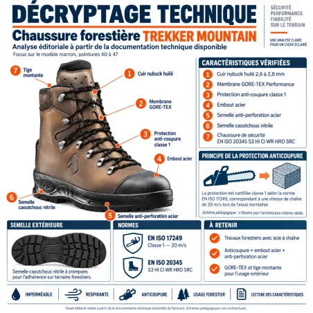 HAIX Trekker Mountain : chaussures S3 anticoupure classe 1