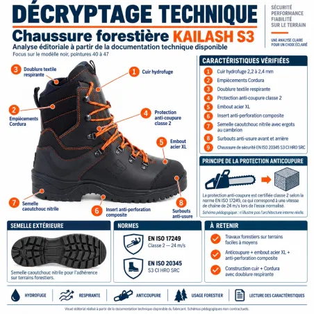 Chaussures forestières Kailash S3 classe 2 | Ducatillon
