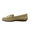Chaussures bateau facile à enfiler femme cuir beige de 36 à 41