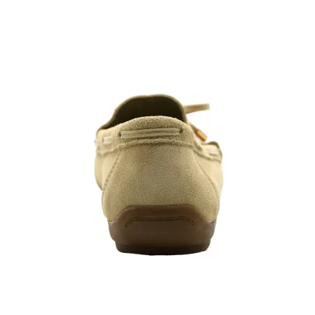 Chaussures bateau facile à enfiler femme cuir beige de 36 à 41