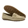 Chaussures bateau facile à enfiler femme cuir beige de 36 à 41