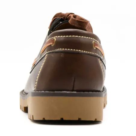 Chaussures bateau semelle crantée synthétique marron 40 à 46