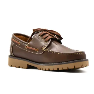 Chaussures bateau semelle crantée synthétique marron 40 à 46