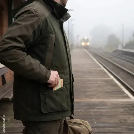 Veste LMA Tourterelle kaki marron à membrane imperméable