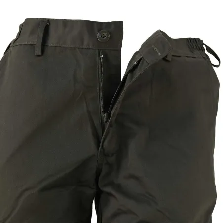 Pantalon Basic Idaho noir polycoton 6 poches | Ducatillon