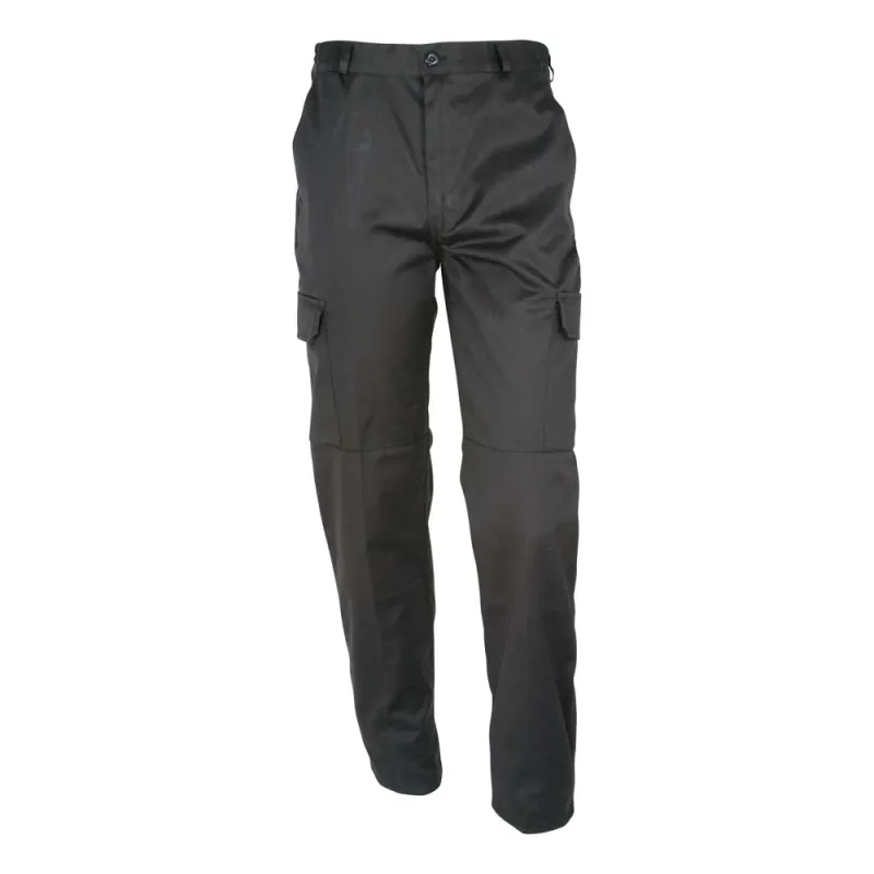 Pantalon Basic Idaho noir polycoton 6 poches | Ducatillon