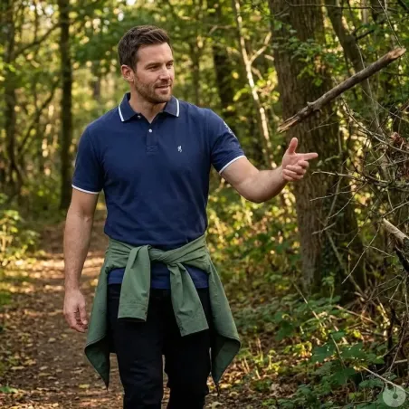 Polo Ultra 79 Browning® Homme - Bleu Coton Respirant