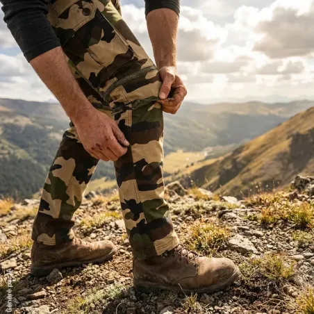 Pantalon treillis 6 poches homme 3 en 1 coton camo 38 à 66