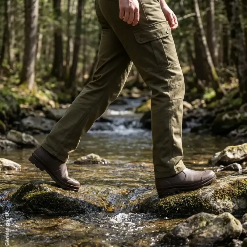 Pantalon de chasse Hyperstretch Savane 7 poches kaki T38 à 60
