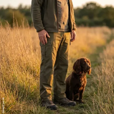 Pantalon de chasse Hyperstretch Savane 7 poches kaki T38 à 60