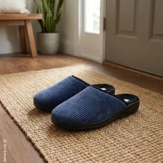Chaussons Mules Clot Bleus - Made in France