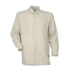 Chemise à carreaux coton tissé fond écru S à 4XL