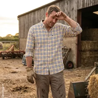Chemise à carreaux Verney Carron La Ligne Valpre miel