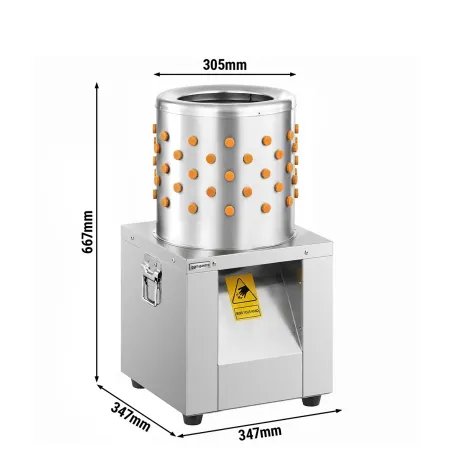 Plumeuse humide inox 117 doigts, tambour Ø 30,5 cm, 1 500 W