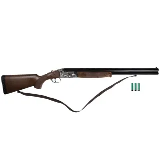 Fusil à amorces enfant plastique crosse bois 2 cartouches