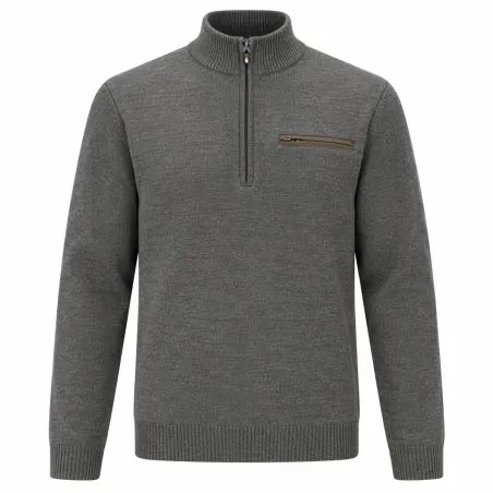 Pull zippé Verney Carron La Ligne Rocheval marron