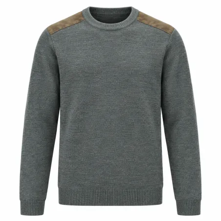 Pull col rond Verney Carron La Ligne Rocheval vert forêt