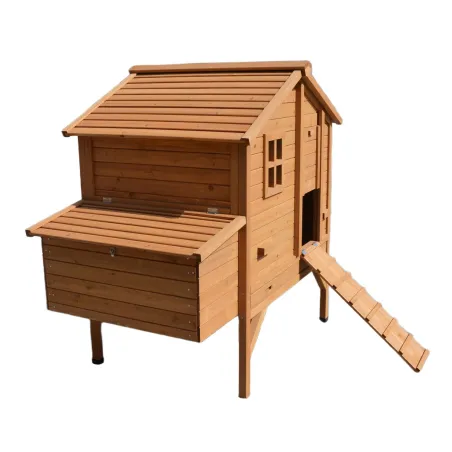 Poulailler en bois surélevé 140x90x135 cm - Espace confortable pour poules