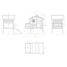 Poulailler en bois surélevé 140x90x135 cm - Espace confortable pour poules