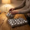 Lot de 100 Boules de Noël Argentées - Effets Brillant, Mat et Pailleté