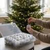 Lot de 100 Boules de Noël Argentées - Effets Brillant, Mat et Pailleté