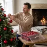 Lot de 100 Boules de Noël Rouges - Décoration Festive Variée