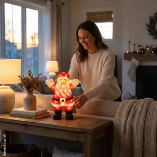 Décoration Père Noël Lumineux en Acrylique - 50 LED Blanches