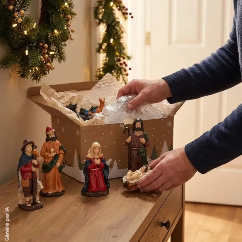 Set de Figurines de Nativité en Résine - 9 Pièces