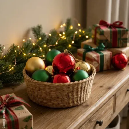 Lot de 100 Boules de Noël Assorties - Rouge, Doré, Vert - Tailles 4 à 8 cm